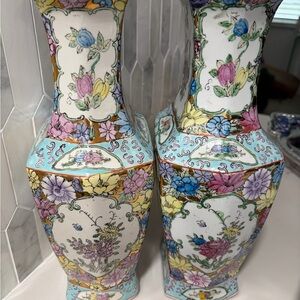 Floral Ceramic Vases - Multicolor